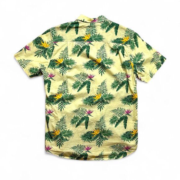 Yellow Tropical Print Button Down Shirt - Picture 3 of 3